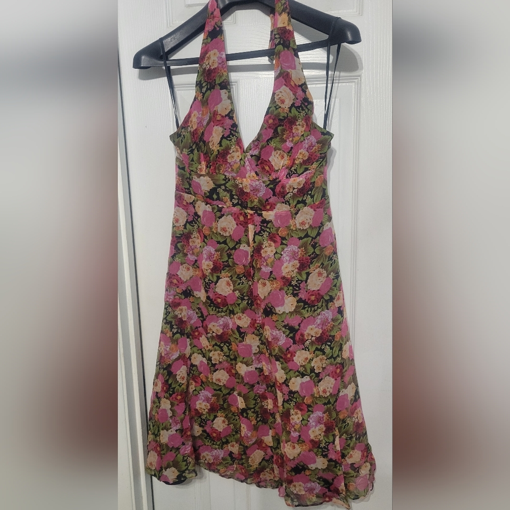 Vintage Newport News 100% Silk Floral Dress Size 8
